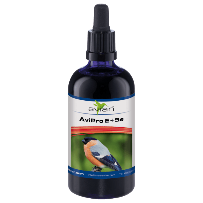 Avian AviPro – Витамин E + Селен 50 мл. Aves - Avian Добавки към Храната Подпомагане на красиво оперение Развъждане и Плодовитост Всички продукти